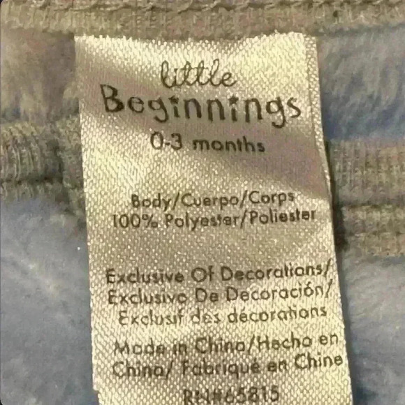 Little Beginnings- Nwt-  Boy’s  Baby Blue Snowflake Sleeper 0-3 Months - Picture 4 of 7